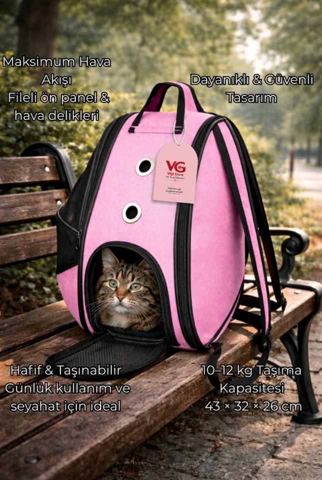 Vigi Store XL Fileli Astronot Kedi Taşıma Çantası | Premium Pet Sırt Çantası | Küçük Irk Köpek Taşıma Çantası