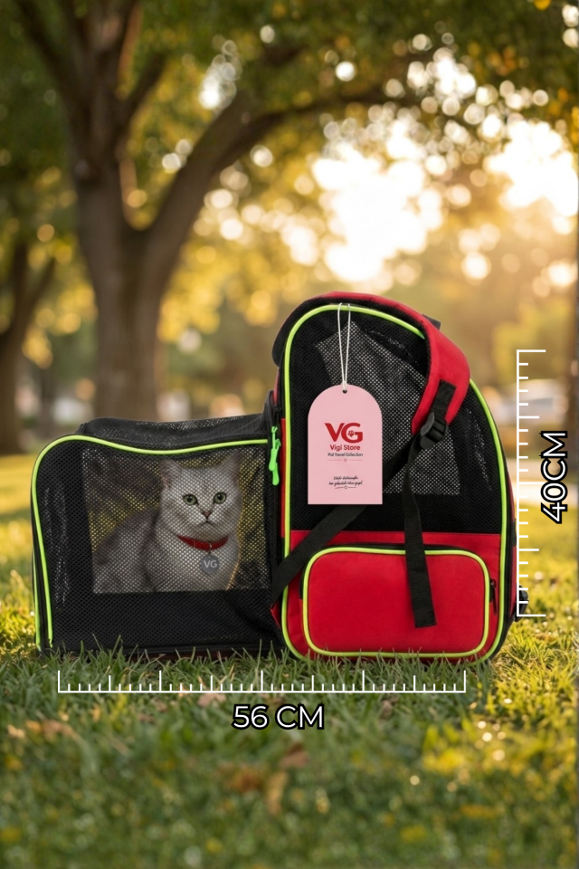 Bahçeli Model Genişletilebilir Kedi ve Köpek Taşıma Çantası