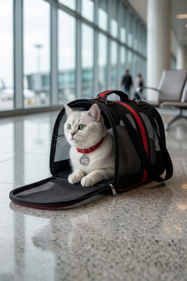 Uçuş Standartlarına Uygun Kedi Taşıma Çantası | Kırmızı | Kabin Boy Pet Taşıma Çantası | Vigi Store