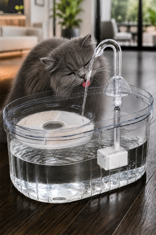Otomatik Kedi Su Pınarı Ultra Sessiz Kedi Su Sebili 40db Usb Bağlantılı 2,3 Lt